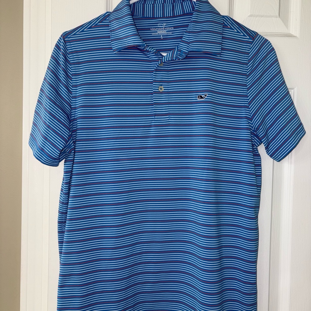 Vineyard Vines Kids Blue Striped Polo